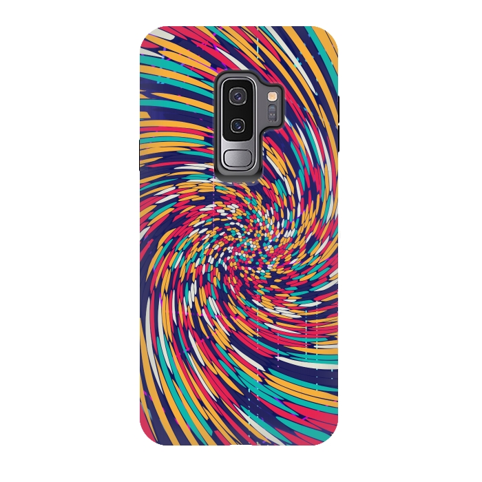 Galaxy S9 plus StrongFit multi colour spiral print 2 by MALLIKA