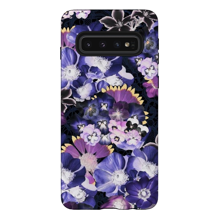 Galaxy S10 StrongFit Purple flowers collage by Oana 