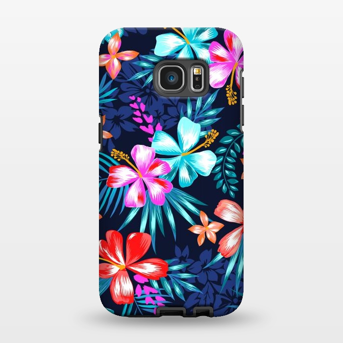 Galaxy S7 EDGE StrongFit Beautiful Tropical Design Leave and Flowers by ArtsCase