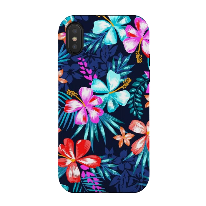 iPhone Xs / X StrongFit Beautiful Tropical Design Leave and Flowers by ArtsCase