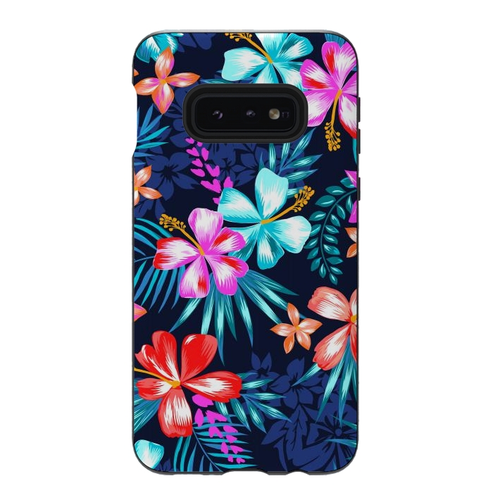 Galaxy S10e StrongFit Beautiful Tropical Design Leave and Flowers by ArtsCase