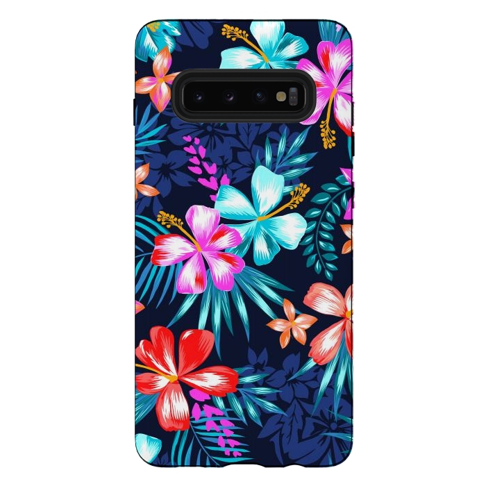 Galaxy S10 plus StrongFit Beautiful Tropical Design Leave and Flowers by ArtsCase