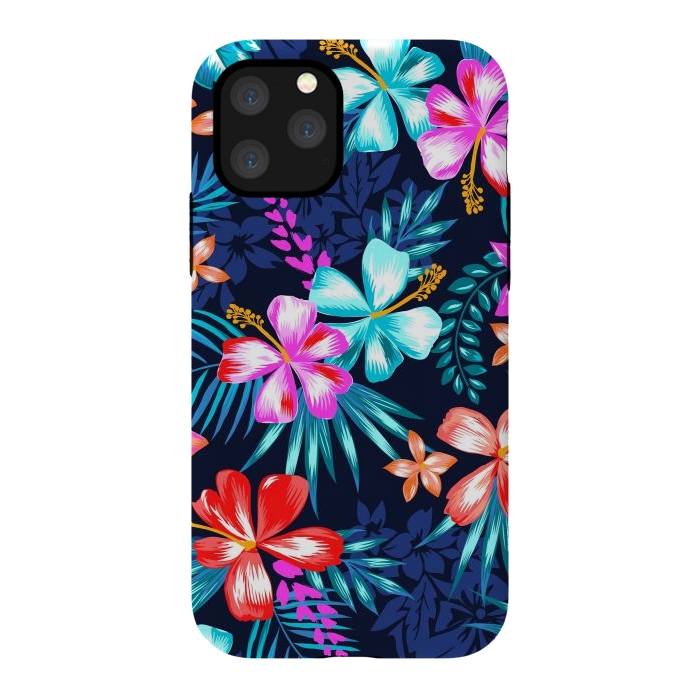 iPhone 11 Pro StrongFit Beautiful Tropical Design Leave and Flowers by ArtsCase