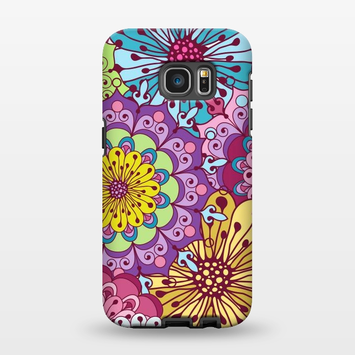 Galaxy S7 EDGE StrongFit Brightly Colored Flowers by ArtsCase