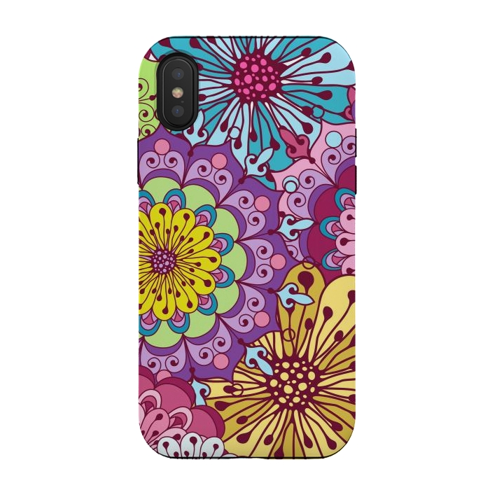 iPhone Xs / X StrongFit Brightly Colored Flowers by ArtsCase