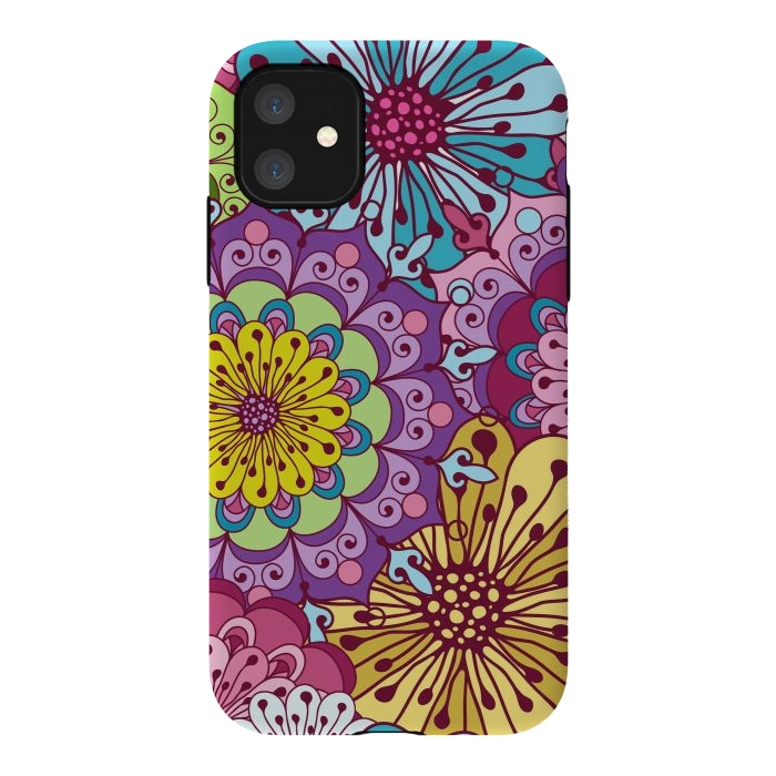 iPhone 11 StrongFit Brightly Colored Flowers by ArtsCase