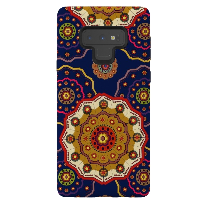 Galaxy Note 9 StrongFit Mandala with Blue Background by ArtsCase