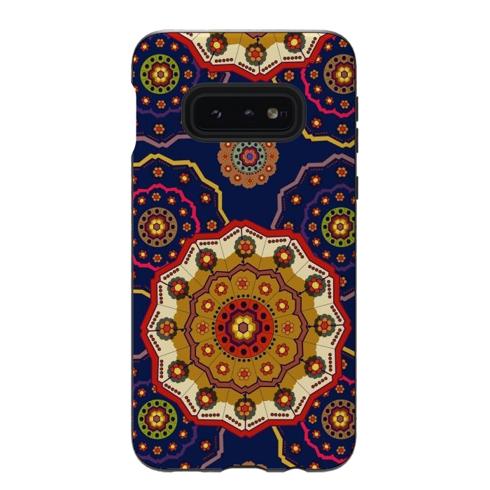Galaxy S10e StrongFit Mandala with Blue Background by ArtsCase