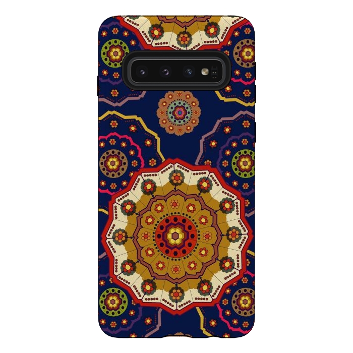 Galaxy S10 StrongFit Mandala with Blue Background by ArtsCase