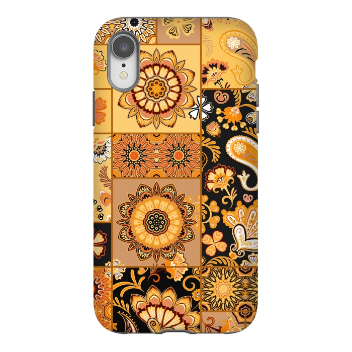 iPhone Xr StrongFit Patchwork with Paisley and Mandala in Colorful by ArtsCase