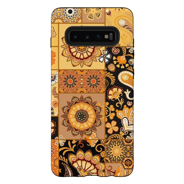 Galaxy S10 plus StrongFit Patchwork with Paisley and Mandala in Colorful by ArtsCase