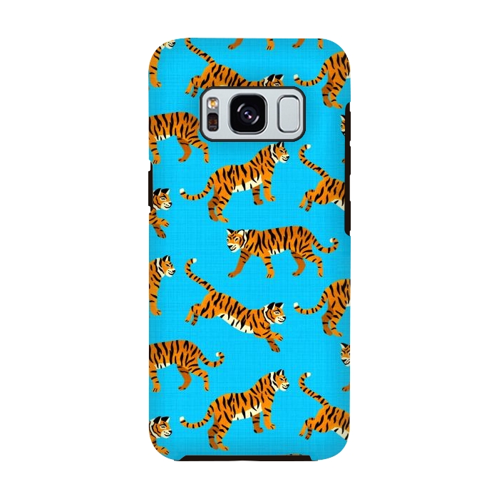 Galaxy S8 StrongFit Bangel Tigers - Electric Blue  by Tigatiga