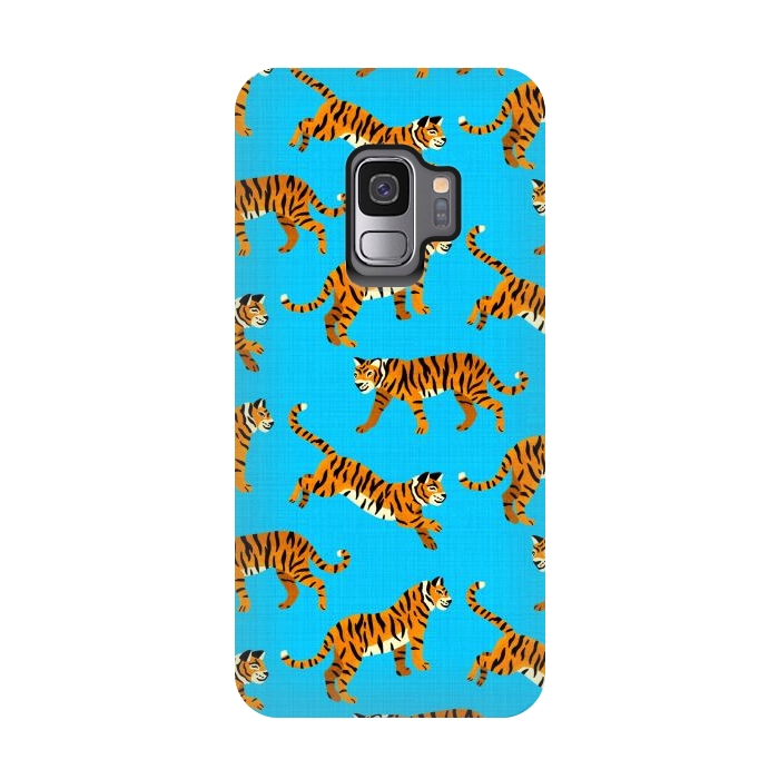 Galaxy S9 StrongFit Bangel Tigers - Electric Blue  by Tigatiga