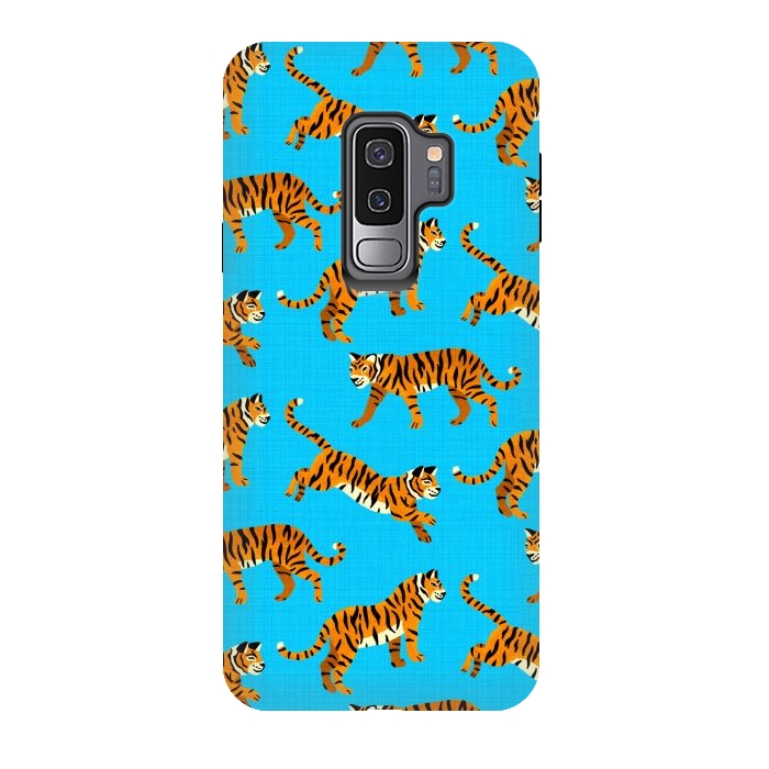 Galaxy S9 plus StrongFit Bangel Tigers - Electric Blue  by Tigatiga