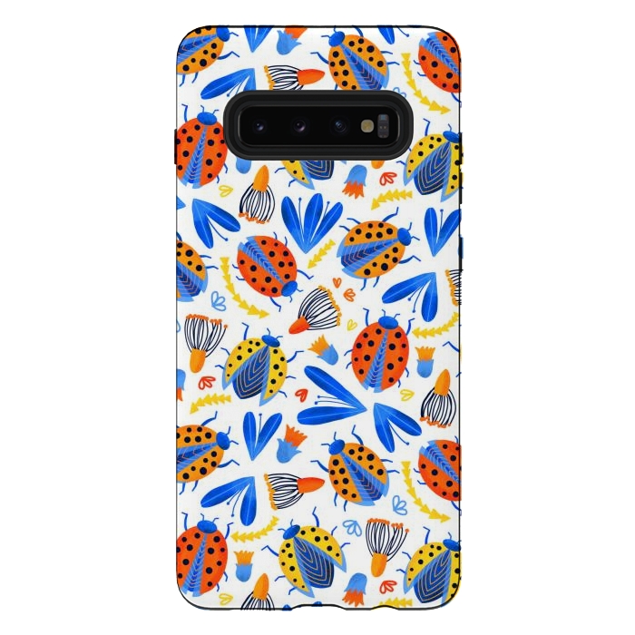 Galaxy S10 plus StrongFit Fresh Ladybird Botanical  by Tigatiga