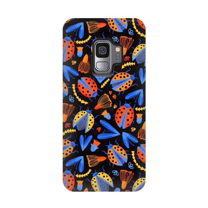 Galaxy S9 StrongFit Moody Ladybird Botanical  by Tigatiga