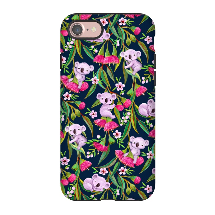 iPhone 7 StrongFit Teeny Tiny Koalas with Tea Tree Blossoms and Eucalyptus Flowers by Micklyn Le Feuvre