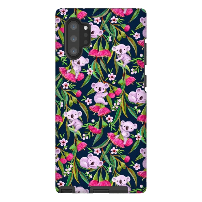 Galaxy Note 10 plus StrongFit Teeny Tiny Koalas with Tea Tree Blossoms and Eucalyptus Flowers by Micklyn Le Feuvre