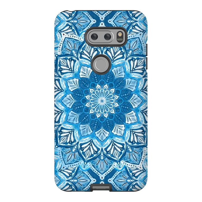V30 StrongFit Boho Mandala in Monochrome Blue and White by Micklyn Le Feuvre