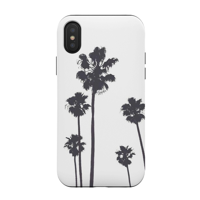 iPhone Xs / X StrongFit Palms & Sunset-Minimal B&W by ''CVogiatzi.