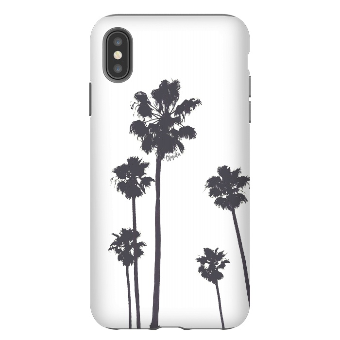 iPhone Xs Max StrongFit Palms & Sunset-Minimal B&W by ''CVogiatzi.