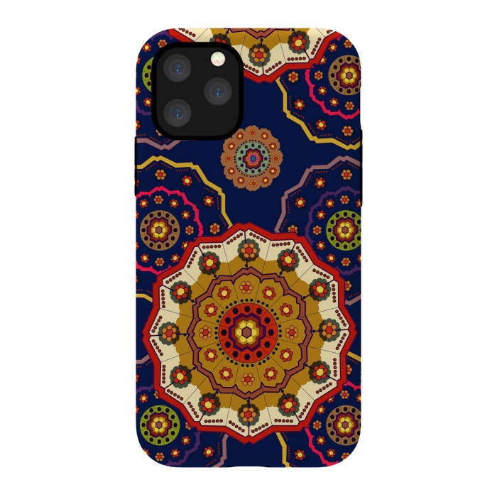 iPhone 11 Pro Max StrongFit Mandala with Blue Background by ArtsCase