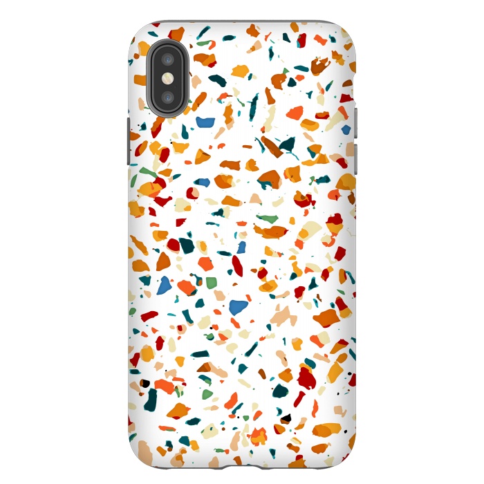 iPhone Xs Max StrongFit Tan Terrazzo | Eclectic Quirky Confetti Painting | Celebration Colorful Boho Happy Party Graphic  by Uma Prabhakar Gokhale