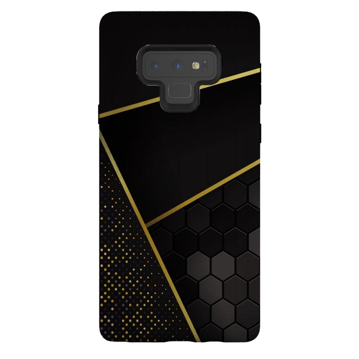 Galaxy Note 9 StrongFit black gold geometrical art by haroulita