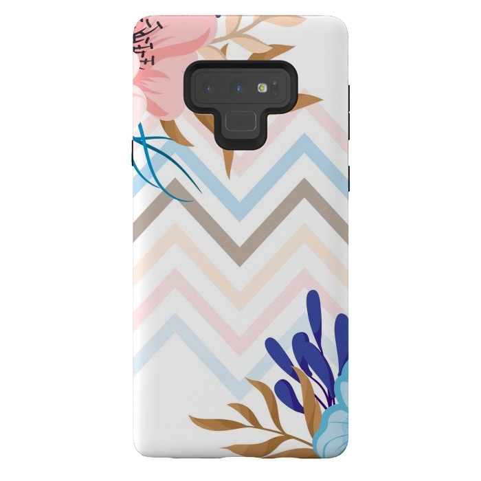 Galaxy Note 9 StrongFit chevron flowers by haroulita