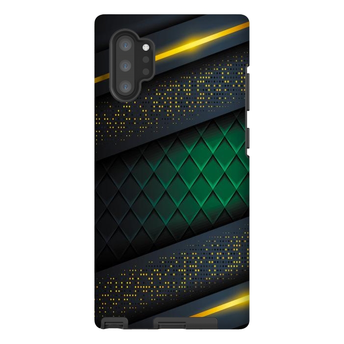 Galaxy Note 10 plus StrongFit black green geometrical by haroulita