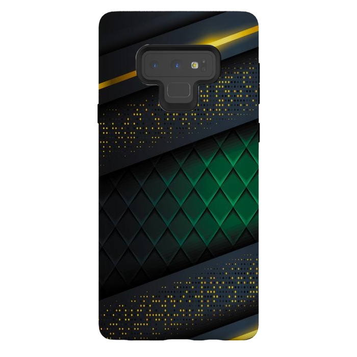 Galaxy Note 9 StrongFit black green geometrical by haroulita