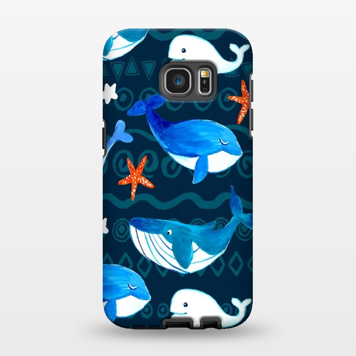 Galaxy S7 EDGE StrongFit watercolor whales by haroulita