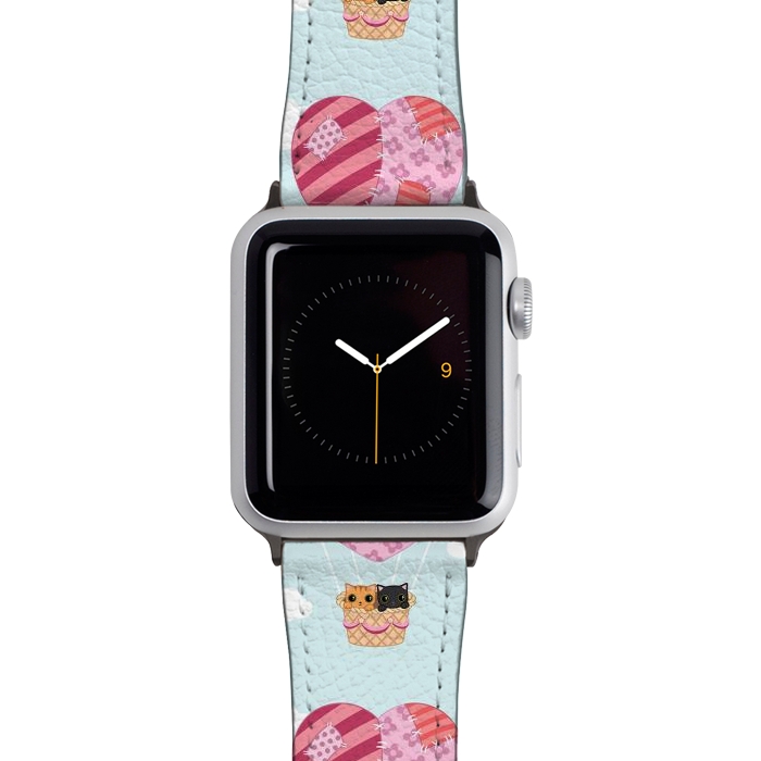 Watch 38mm / 40mm Strap PU leather kitty love by Laura Nagel