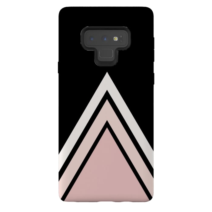 Galaxy Note 9 StrongFit Pink triangles by Jms