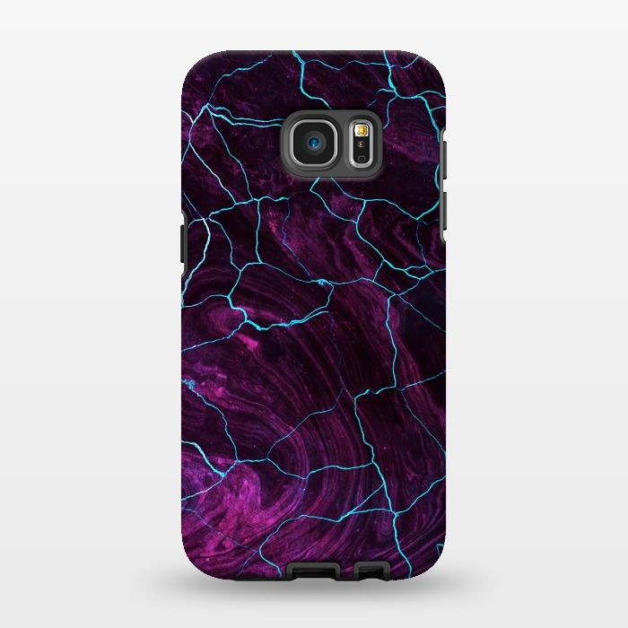 Galaxy S7 EDGE StrongFit Metallic dark purple marble by Oana 