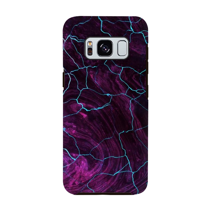 Galaxy S8 StrongFit Metallic dark purple marble by Oana 