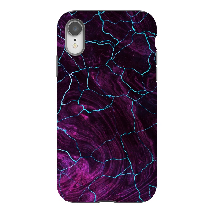 iPhone Xr StrongFit Metallic dark purple marble by Oana 