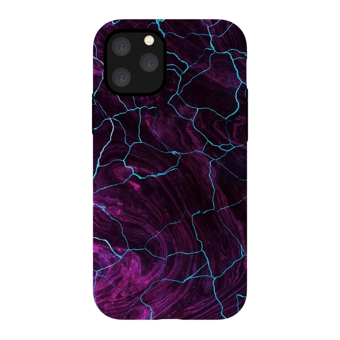 iPhone 11 Pro StrongFit Metallic dark purple marble by Oana 