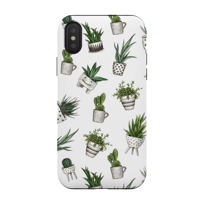 iPhone Xs / X StrongFit cute houseplants in pots by Alena Ganzhela