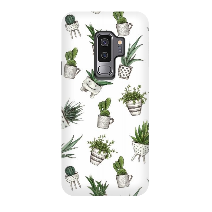 Galaxy S9 plus StrongFit cute houseplants in pots by Alena Ganzhela