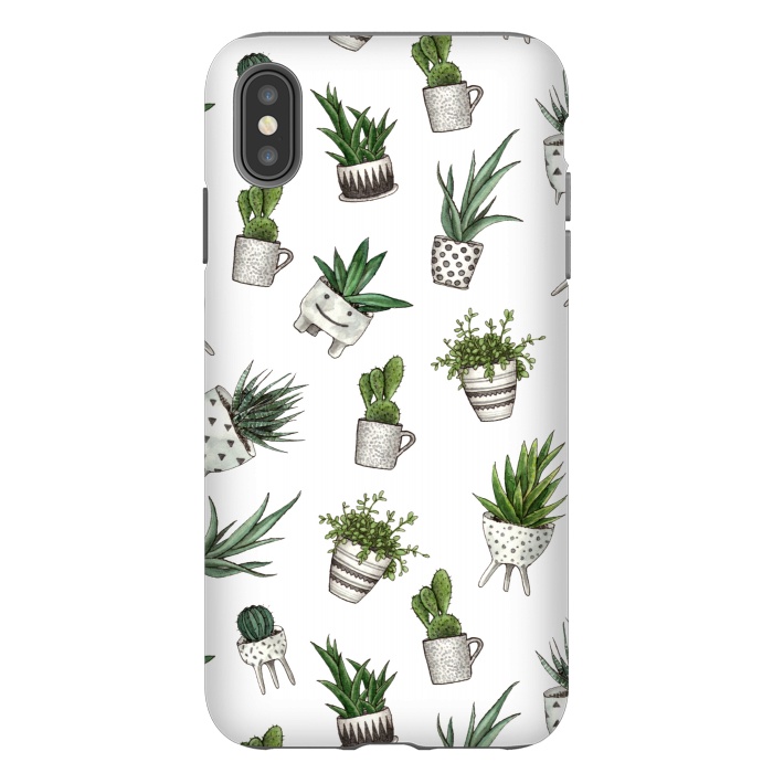 iPhone Xs Max StrongFit cute houseplants in pots by Alena Ganzhela
