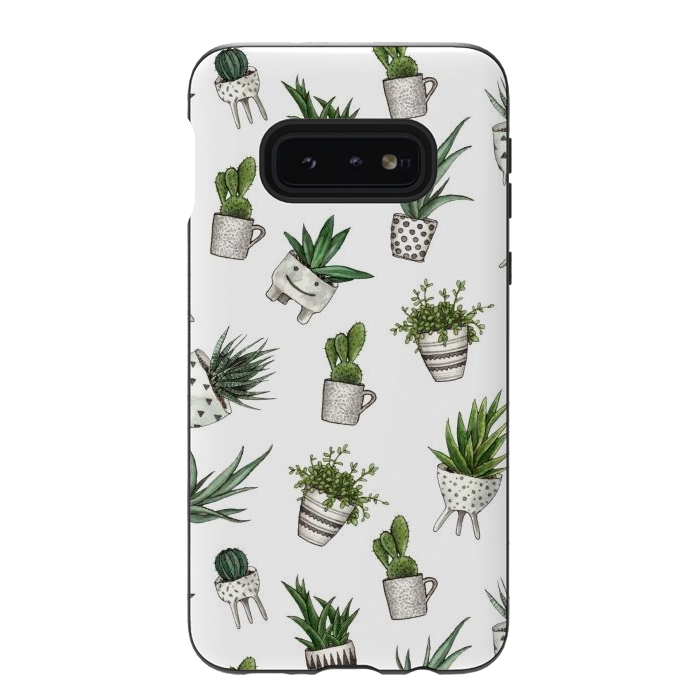 Galaxy S10e StrongFit cute houseplants in pots by Alena Ganzhela