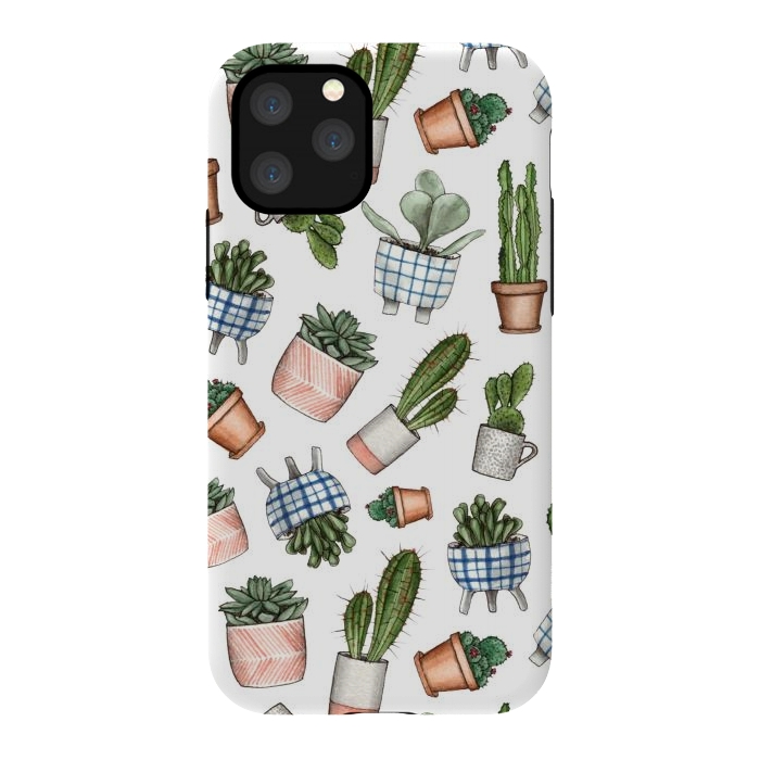 iPhone 11 Pro StrongFit watercolor houseplants in pots by Alena Ganzhela