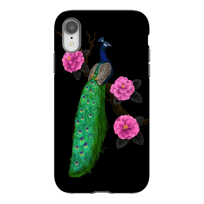 iPhone Xr StrongFit Night peacock garden by Katerina Kirilova