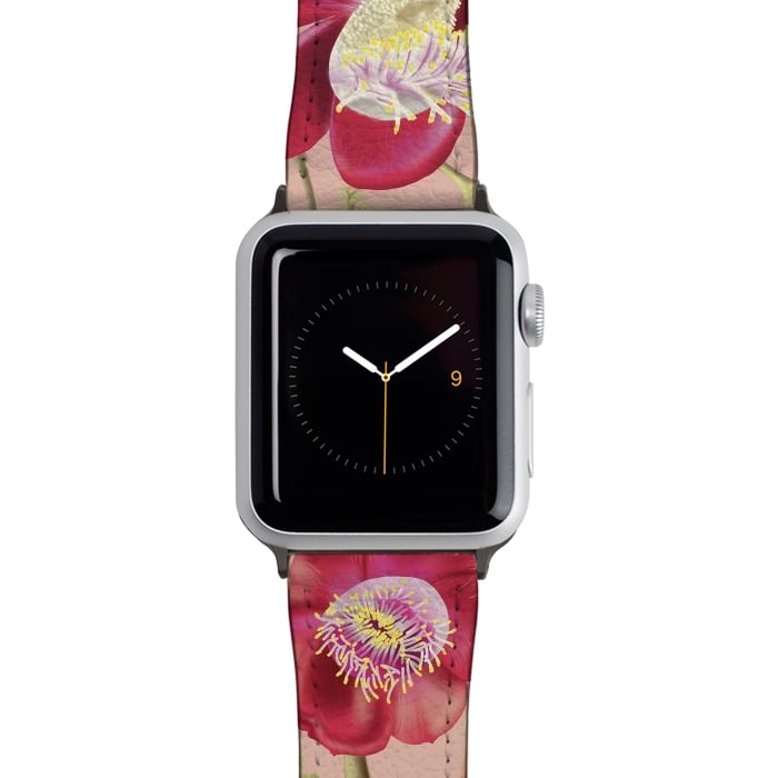 Watch 38mm / 40mm Strap PU leather Cannonball Tree Pattern - Blush by Anis Illustration
