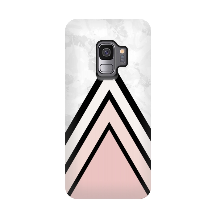 Galaxy S9 StrongFit Black pink triangles by Jms