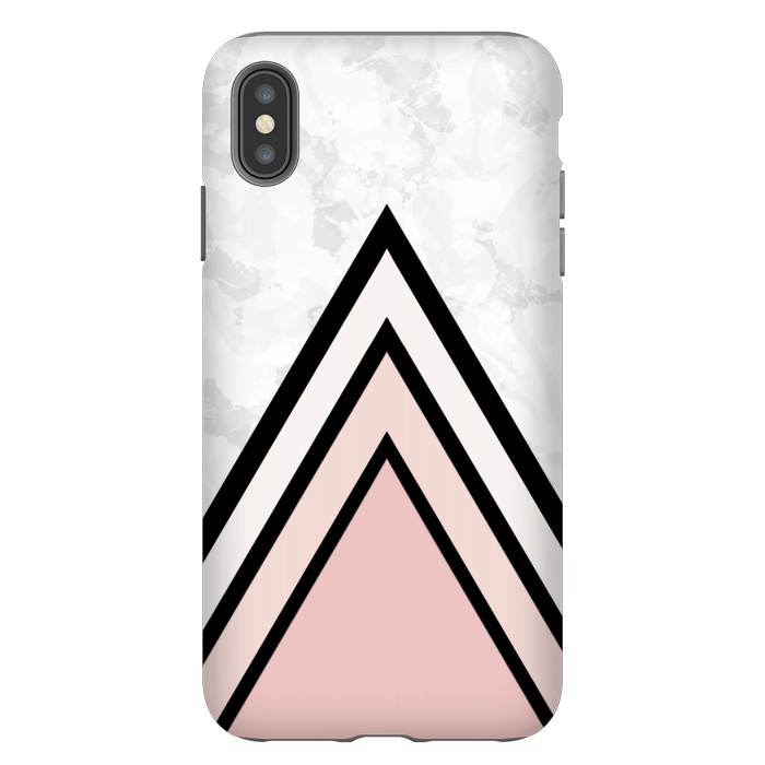 iPhone Xs Max StrongFit Black pink triangles by Jms