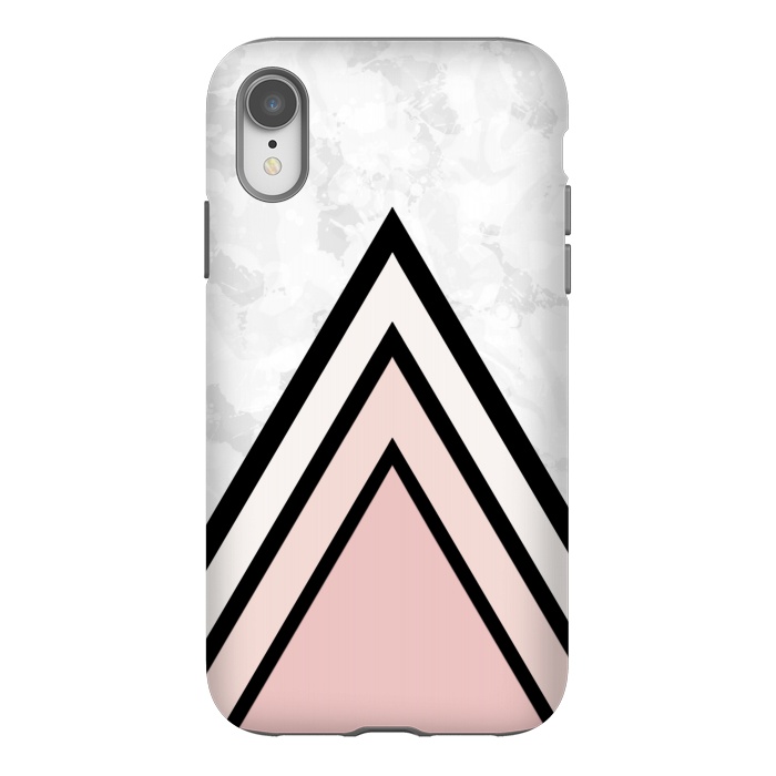 iPhone Xr StrongFit Black pink triangles by Jms