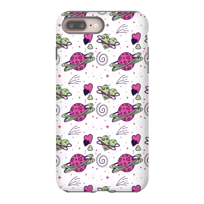 iPhone 7 plus StrongFit PINK GREEN SPACE LOVE PATTERN by MALLIKA