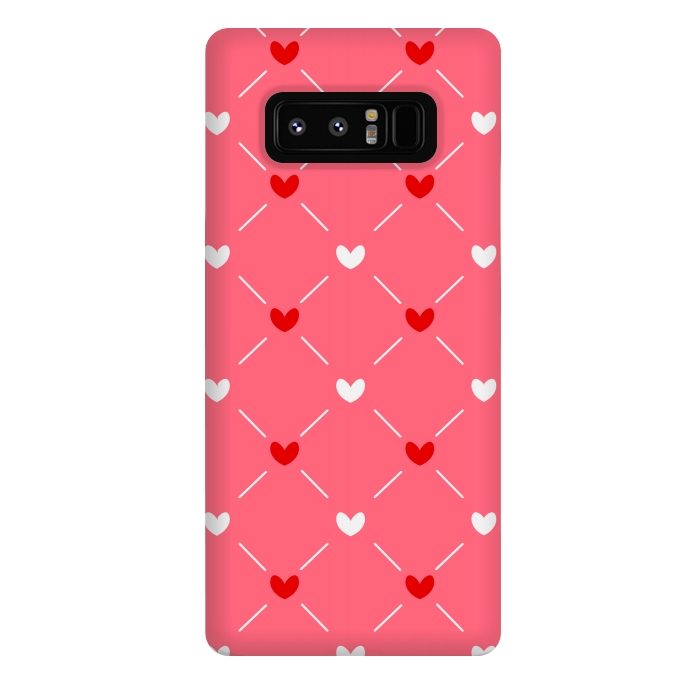 Galaxy Note 8 StrongFit CUTE RED WHITE HEARTS PATTERN by MALLIKA